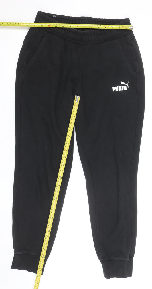 Puma Men's Black Jogger Sweatpants M Cotton Blend Activewear Trousers