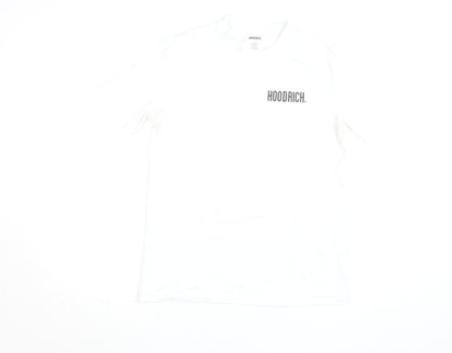 Hoodrich Men's White Cotton Crew Neck Short Sleeve T-Shirt Size L