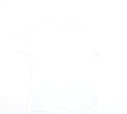 Hoodrich Men's White Cotton Crew Neck Short Sleeve T-Shirt Size L