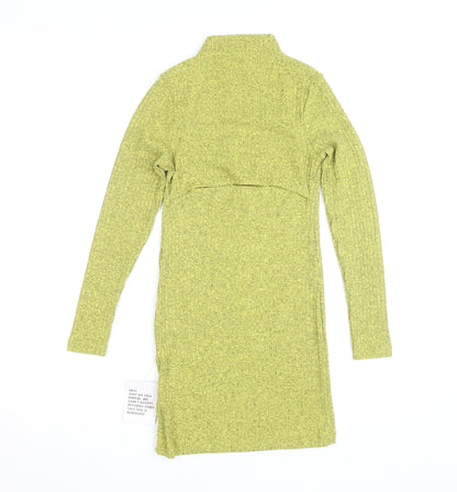 ASOS DESIGN Petite Women’s Green Bodycon Short Knit Dress Size 4