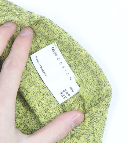 ASOS DESIGN Petite Women’s Green Bodycon Short Knit Dress Size 4