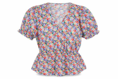 Marks & Spencer Womens Multicoloured Floral V-Neck Tunic Blouse Size 14
