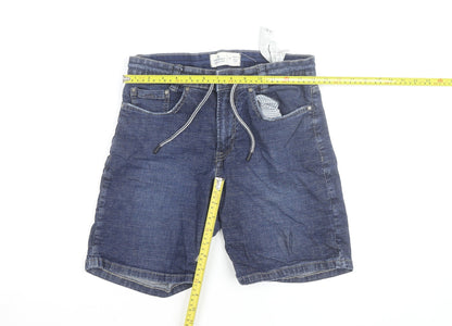 Springfield Boys Blue Denim Bermuda Shorts Size M Cotton Blend Casual