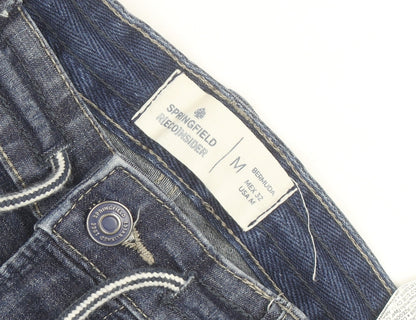 Springfield Boys Blue Denim Bermuda Shorts Size M Cotton Blend Casual