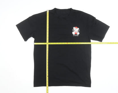 KUMA Men's Black Graphic Bear Streetwear T-Shirt Size L