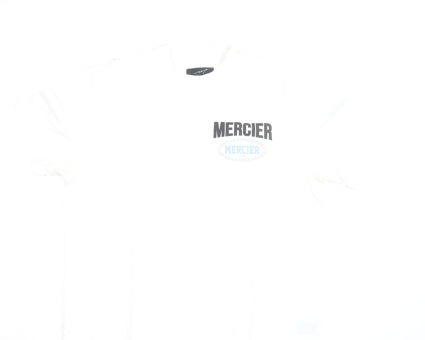Mercier Men's White Logo Graphic Short Sleeve T-Shirt Size M