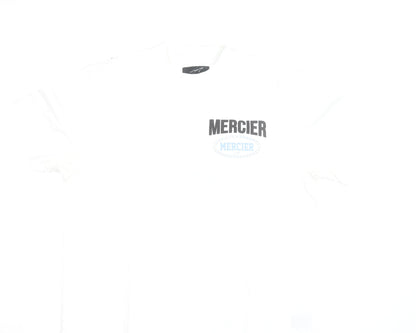 Mercier Men's White Logo Graphic Short Sleeve T-Shirt Size M