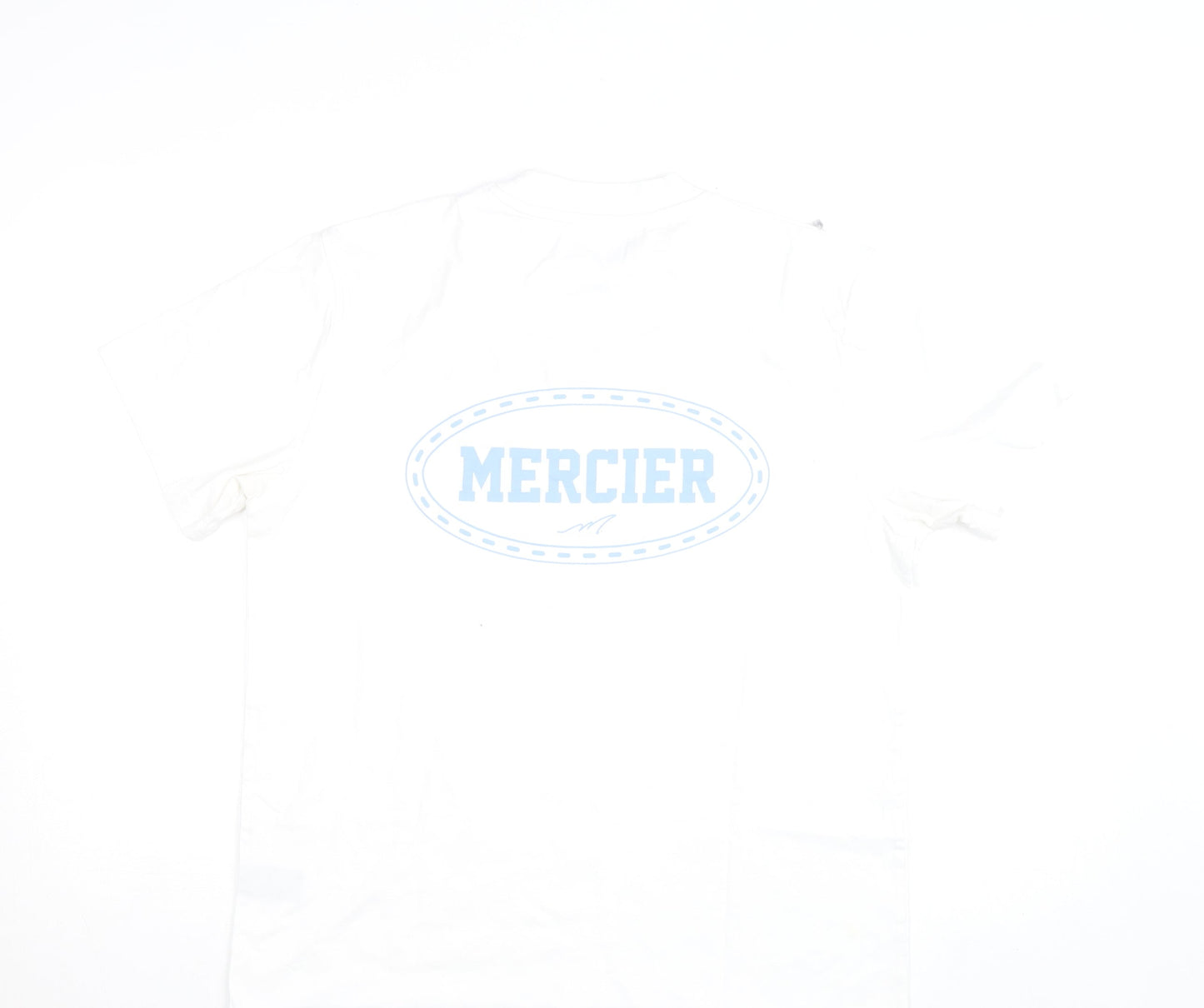 Mercier Men's White Logo Graphic Short Sleeve T-Shirt Size M