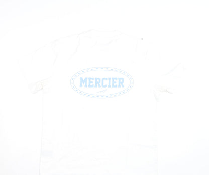 Mercier Men's White Logo Graphic Short Sleeve T-Shirt Size M