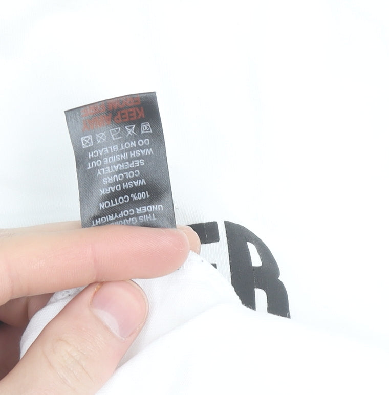 Mercier Men's White Logo Graphic Short Sleeve T-Shirt Size M