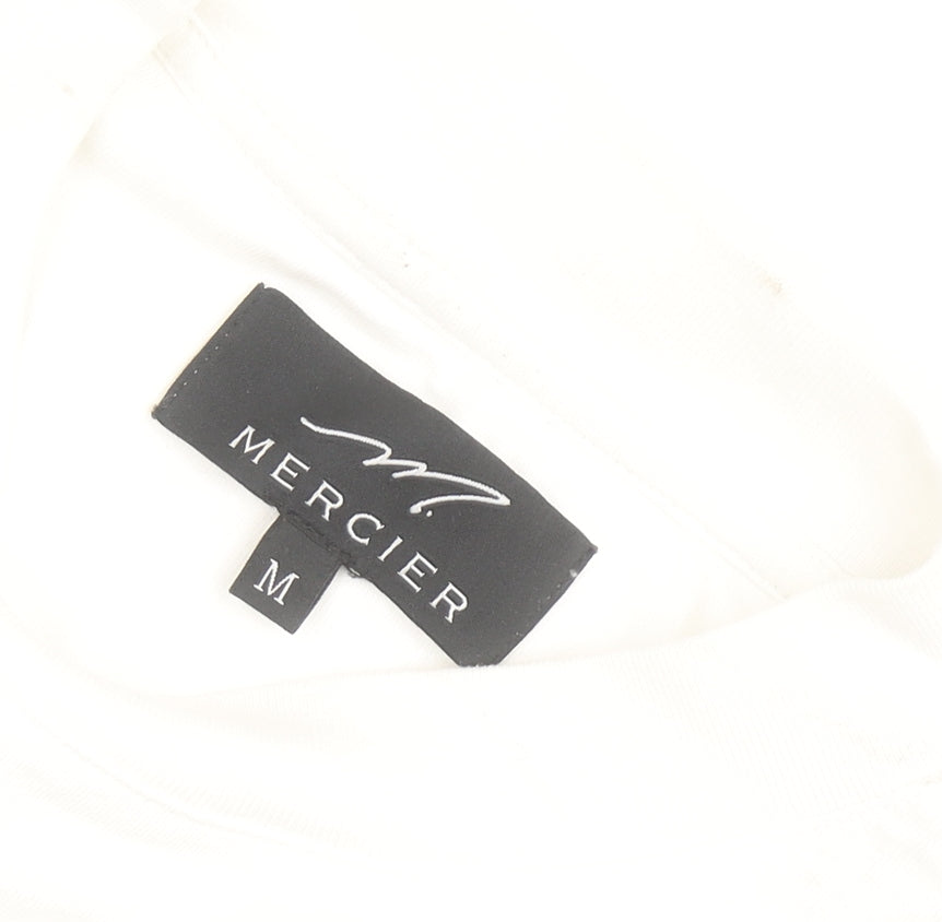 Mercier Men's White Logo Graphic Short Sleeve T-Shirt Size M