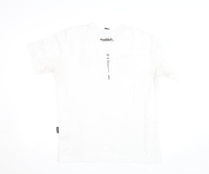 Hoodrich Men's White Medium Logo Graphic Cotton T-Shirt