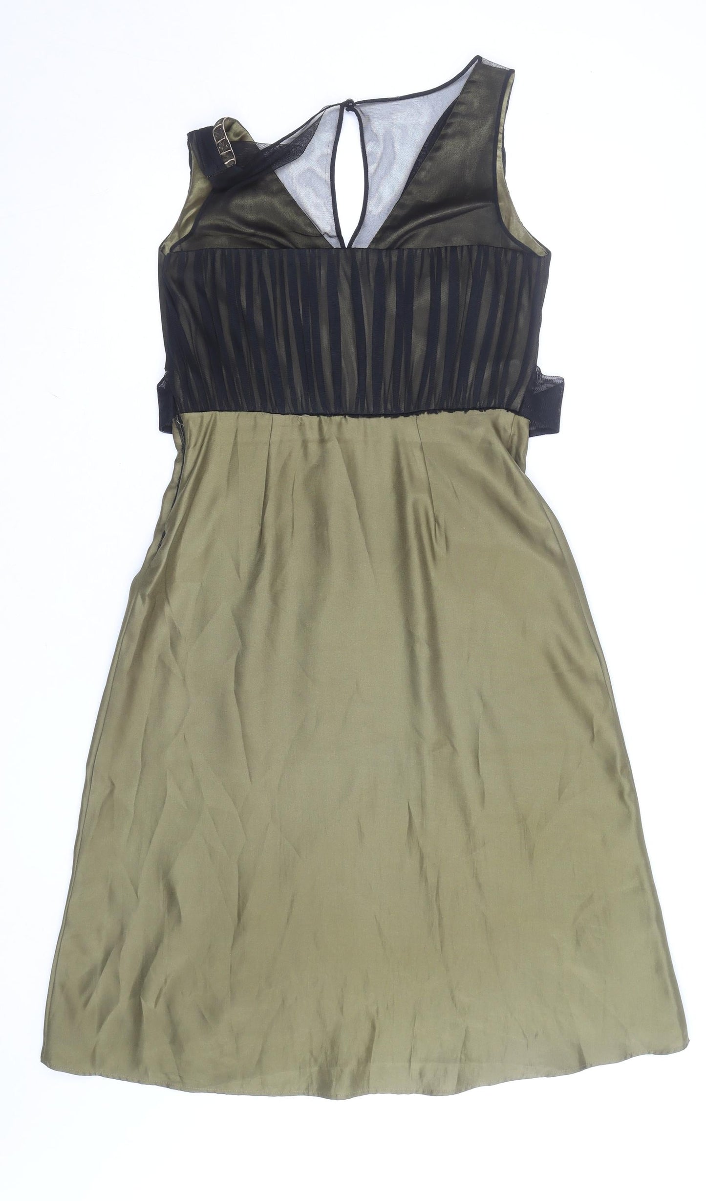 Principles Women's Green Beaded Sleeveless A-Line Party Dress Size 10