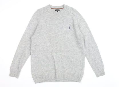 Next Signature Men's Grey Lambswool Crew Neck Jumper Size L