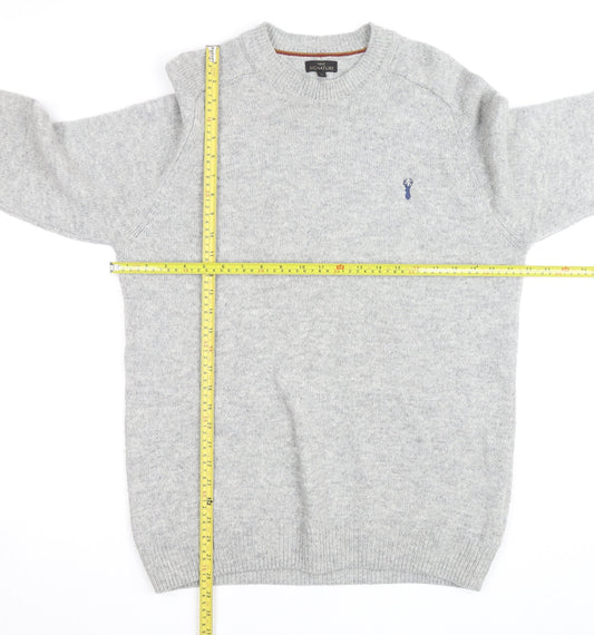 Next Signature Men's Grey Lambswool Crew Neck Jumper Size L