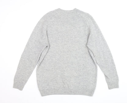 Next Signature Men's Grey Lambswool Crew Neck Jumper Size L