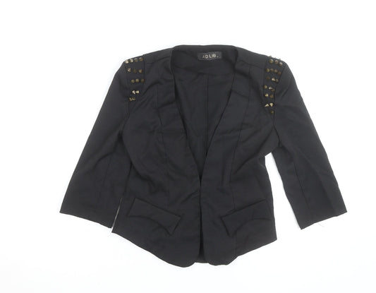 AD LIB Women's Black Studded 3/4 Sleeve Blazer Size 8