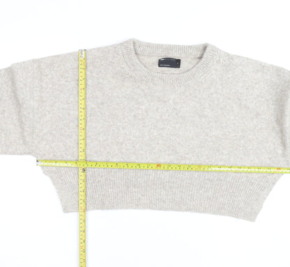 ASOS Design Women Beige Wool Blend Crew Neck Jumper Size M