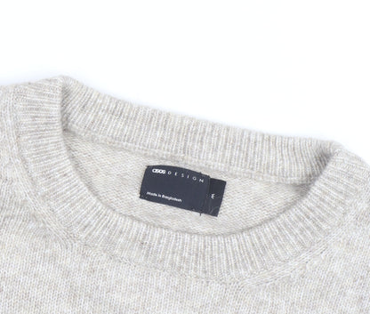 ASOS Design Women Beige Wool Blend Crew Neck Jumper Size M