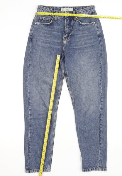 Topshop Women’s Blue Mom Jeans W25 L30 Denim High Rise 100% Cotton