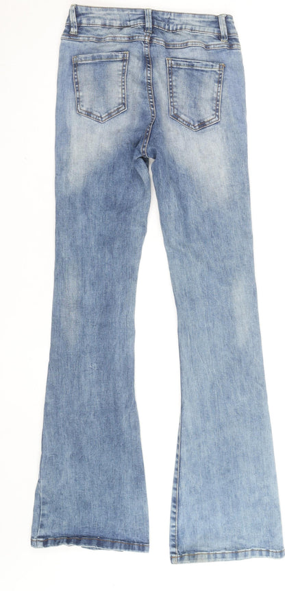 Denim Co. Womens Blue Bootcut Stretch Jeans Size 8 Regular