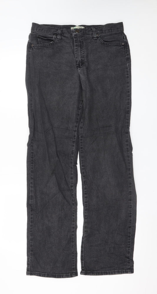 Lee Women's Black Relaxed Straight Leg Jeans Size 8 Long