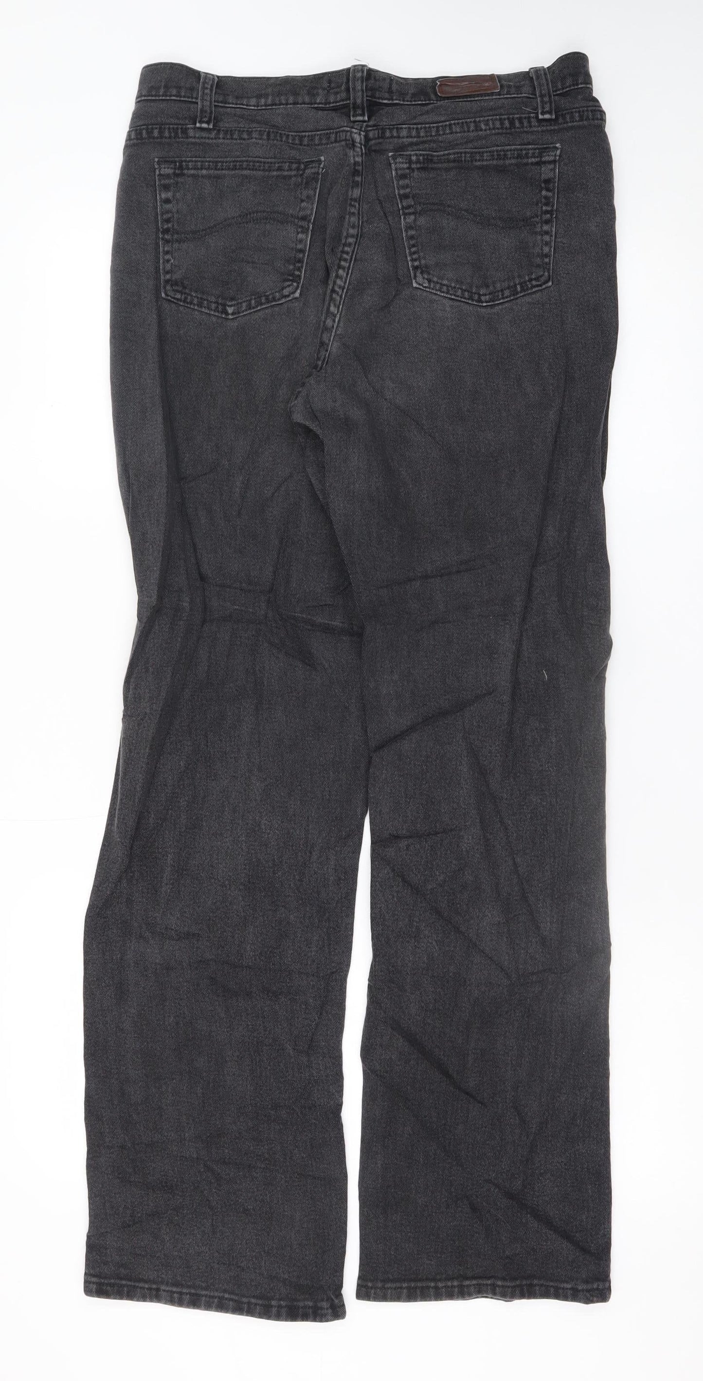 Lee Women's Black Relaxed Straight Leg Jeans Size 8 Long