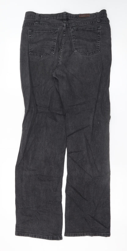 Lee Women's Black Relaxed Straight Leg Jeans Size 8 Long