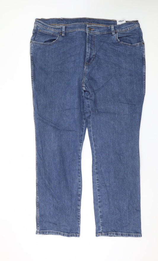 Wrangler Men's Blue Straight Regular Fit Jeans W44 L32