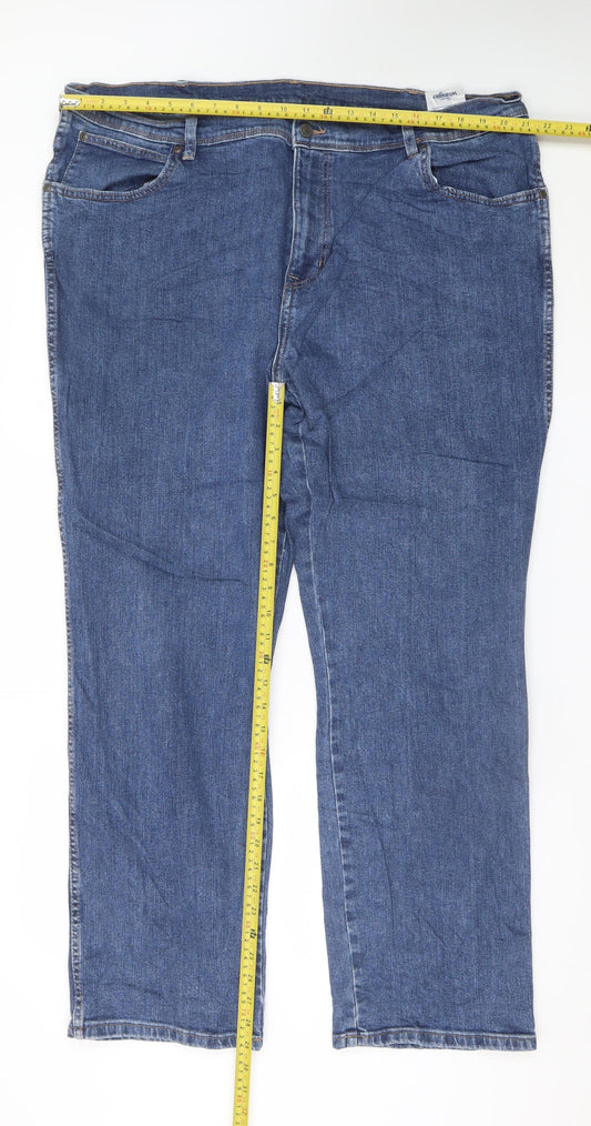 Wrangler Men's Blue Straight Regular Fit Jeans W44 L32