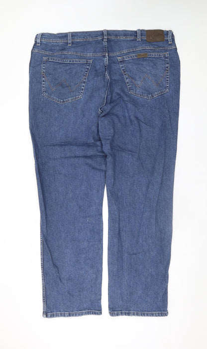 Wrangler Men's Blue Straight Regular Fit Jeans W44 L32