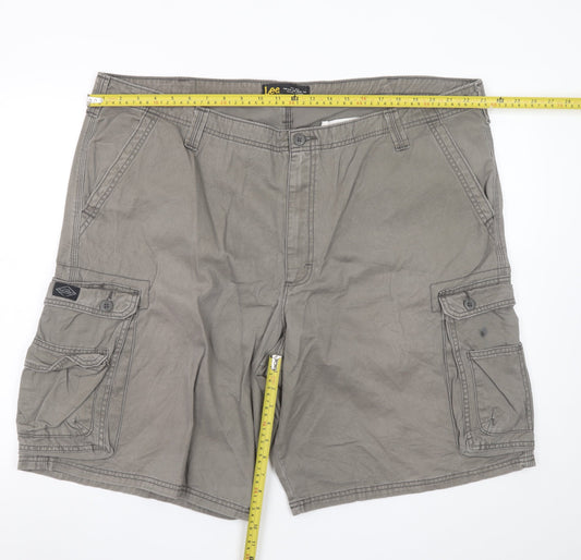 Lee Men's Grey Cotton Cargo Shorts Size 46 Regular Fit
