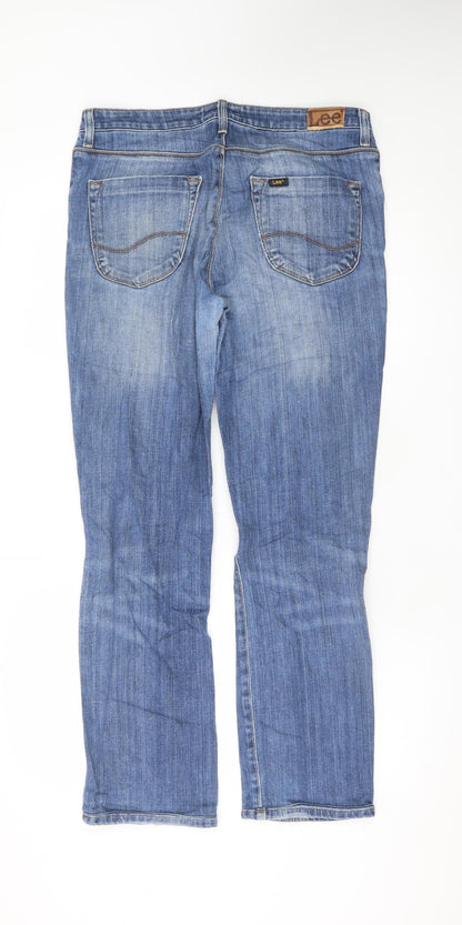 Lee Women’s Blue Marion Straight Jeans Size 16 Regular Stretch Denim