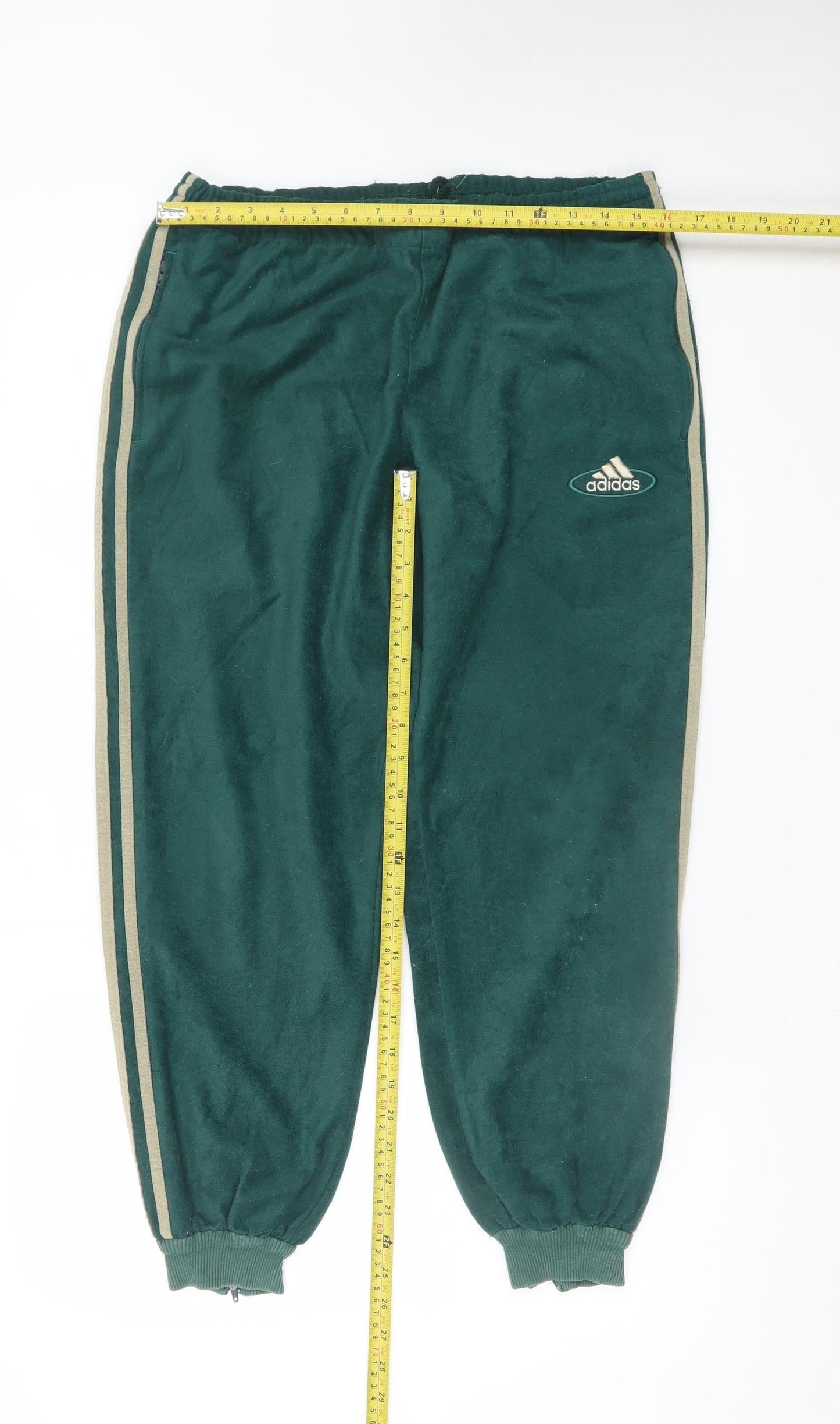 Adidas Women Green Jogger Sweatpants Size S Elastic Waist Zip Ankle