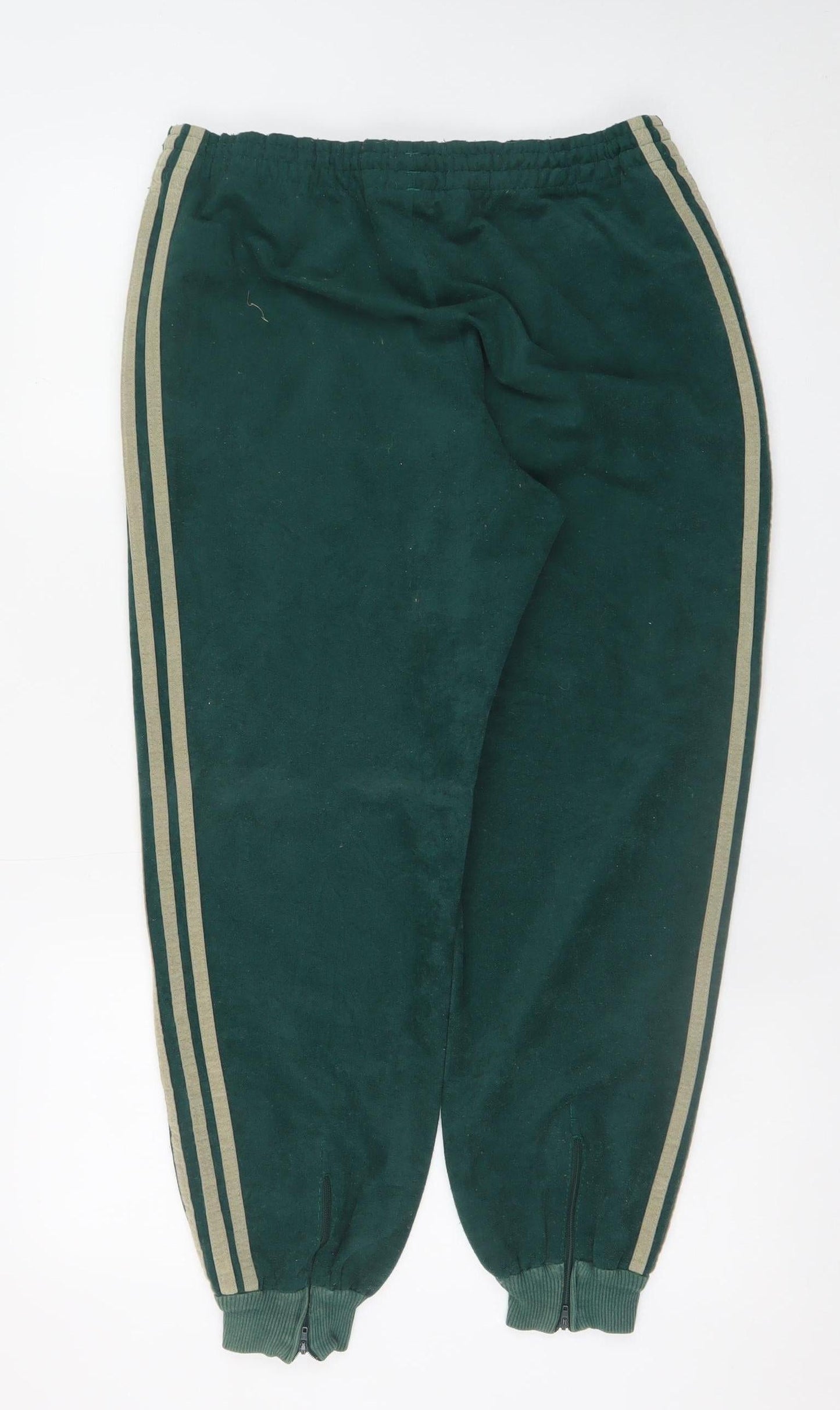 Adidas Women Green Jogger Sweatpants Size S Elastic Waist Zip Ankle