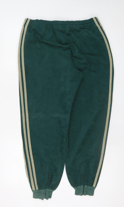 Adidas Women Green Jogger Sweatpants Size S Elastic Waist Zip Ankle