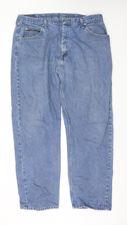 Wrangler Men's Blue 40x32 Relaxed Fit Straight Denim Jeans