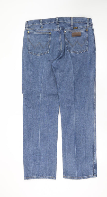 Wrangler Men's Blue Straight Leg Comfort Fit Jeans 35W 30L
