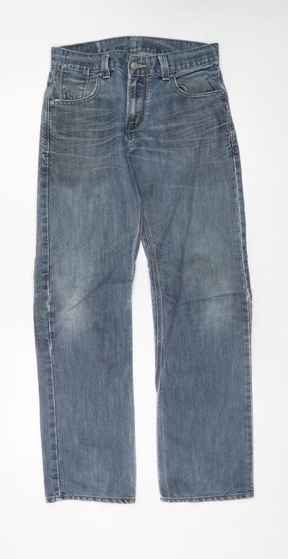 Levi's Men's Blue Straight Fit 30x32 Mid Rise Denim Jeans