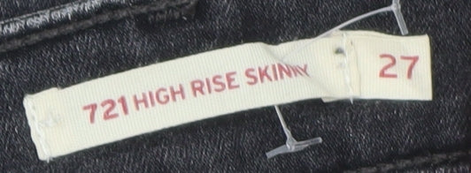 Levi's Womens Black 721 High Rise Skinny Jeans Size 27
