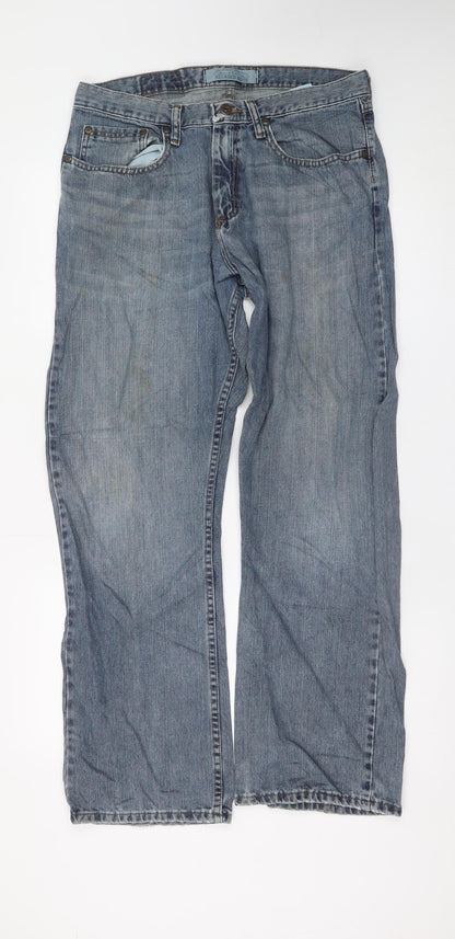 Wrangler Originals Men's Blue Bootcut Jeans 33W x 30L Relaxed Fit Denim