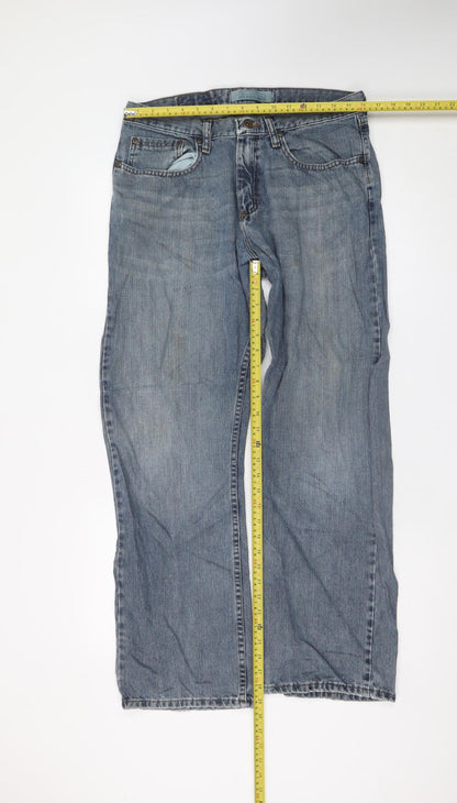 Wrangler Originals Men's Blue Bootcut Jeans 33W x 30L Relaxed Fit Denim