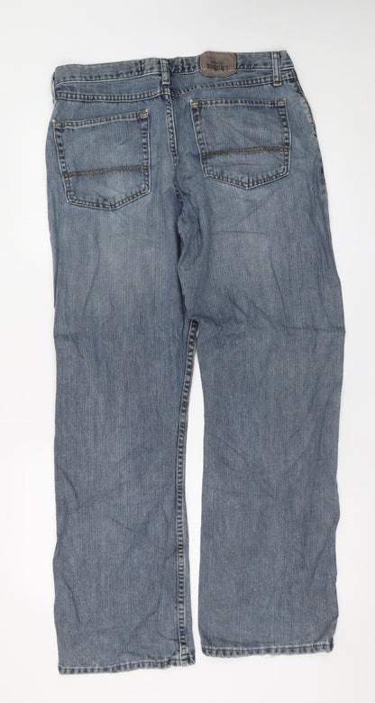 Wrangler Originals Men's Blue Bootcut Jeans 33W x 30L Relaxed Fit Denim