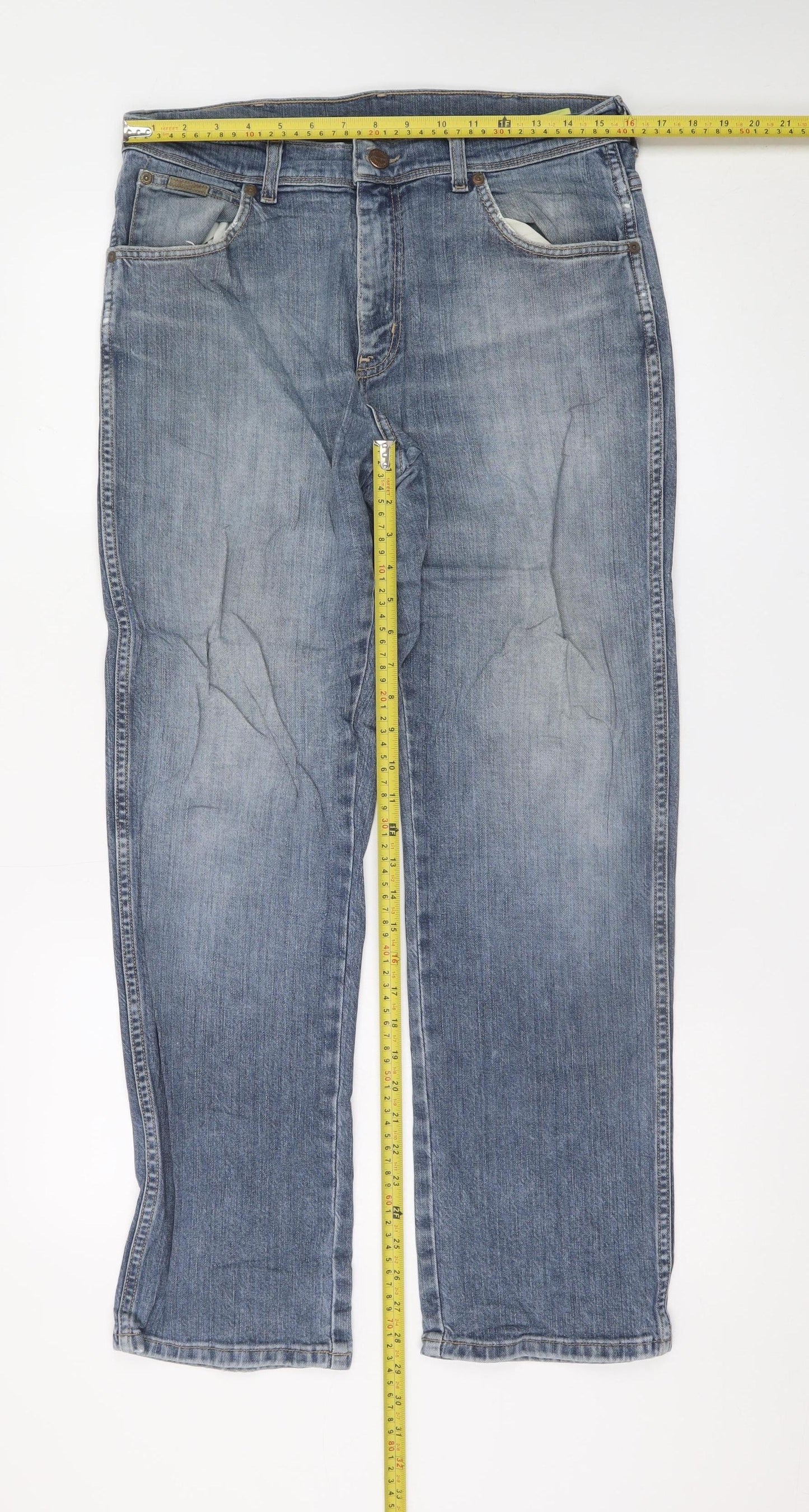 Wrangler Men's Blue Texas Stretch Straight Denim Jeans W33 L30