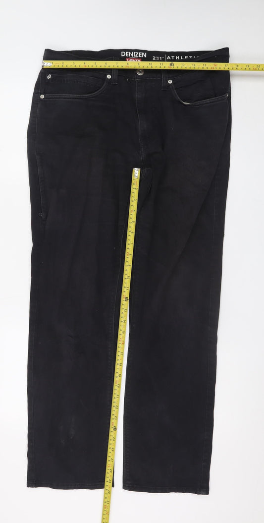 Levi's Denizen Men's Black Athletic Jeans W34 L32 Cotton Denim
