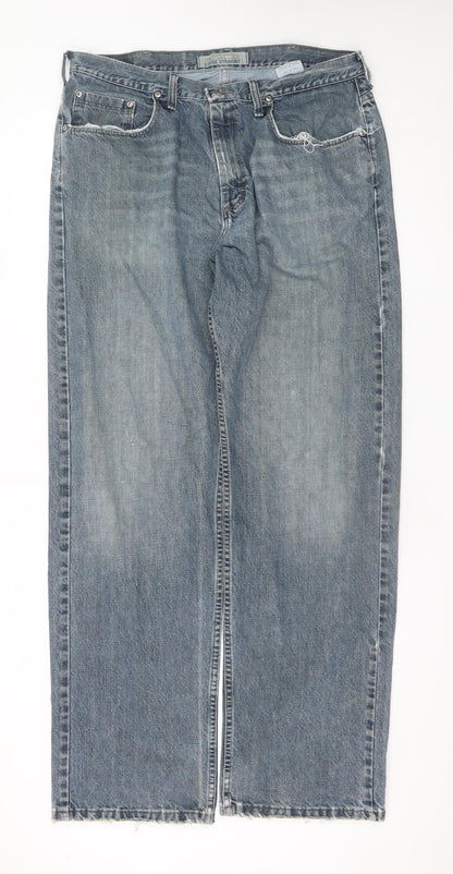 Wrangler Originals Men's Blue Loose Straight 36x34 Denim Jeans