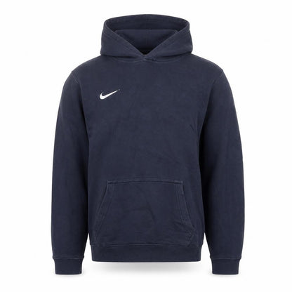 Front view of Nike Teens Blue Pullover Hoodie M Fleece Logo Sportswear