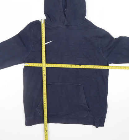 Nike Teens Blue Pullover Hoodie M Fleece Logo Sportswear