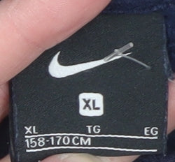 Nike Teens Blue Pullover Hoodie M Fleece Logo Sportswear