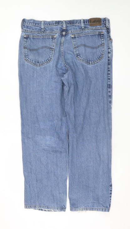 Lee Women Blue Regular Fit Straight Jeans Size 14 100% Cotton